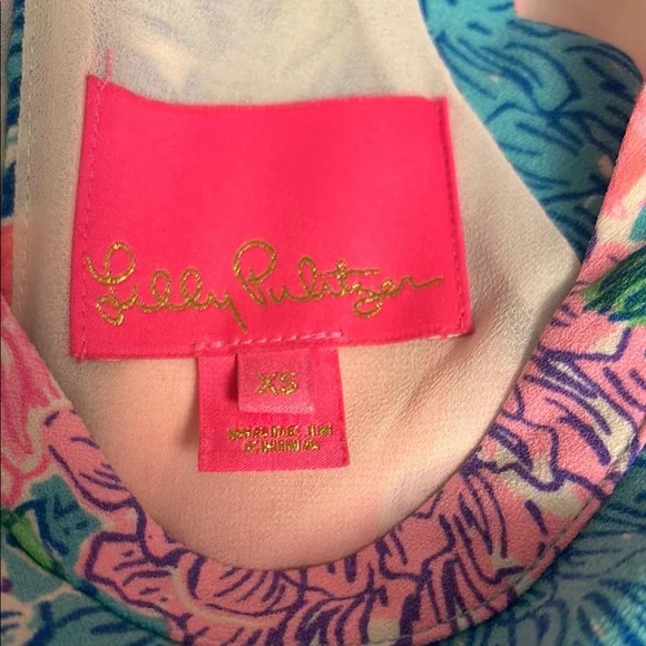 Lilly Pulitzer Pink and Blue Resort Halter Mini Dress - Picture 2 of 3